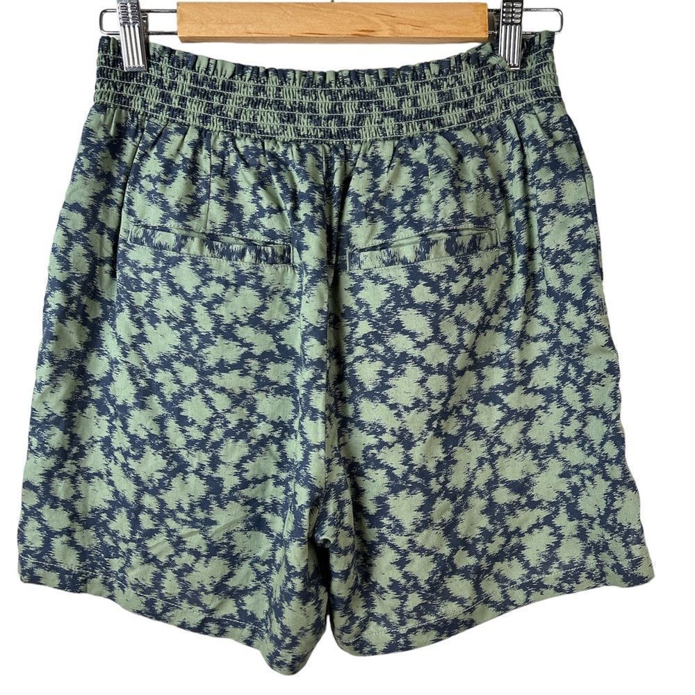 CASLON Women's Elastic Waist Shorts Green Navy Ikat Tencel, NWT, Small - Picture 5 of 8